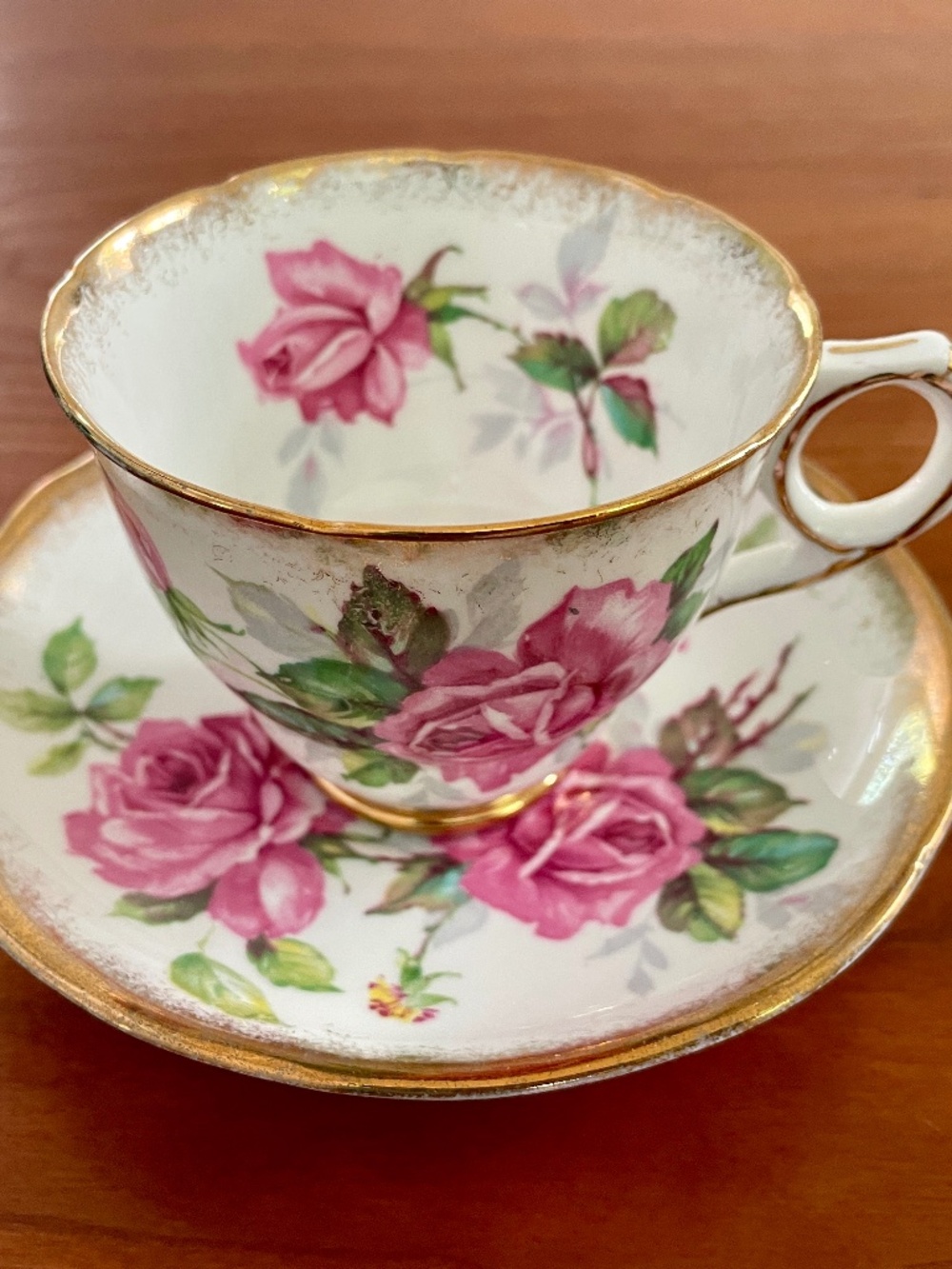 Vintage Royal Stafford Berkeley Rose Teacup and Saucer Set | Bone China England